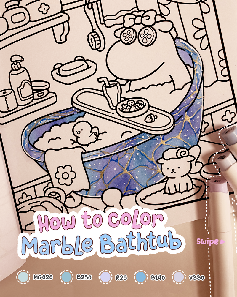 How to color - Marble Bathtub