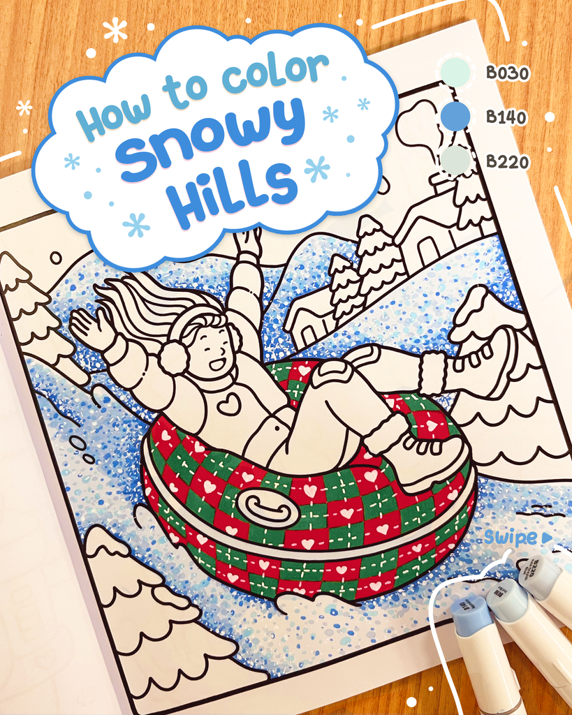 How to color - Snowy Hills