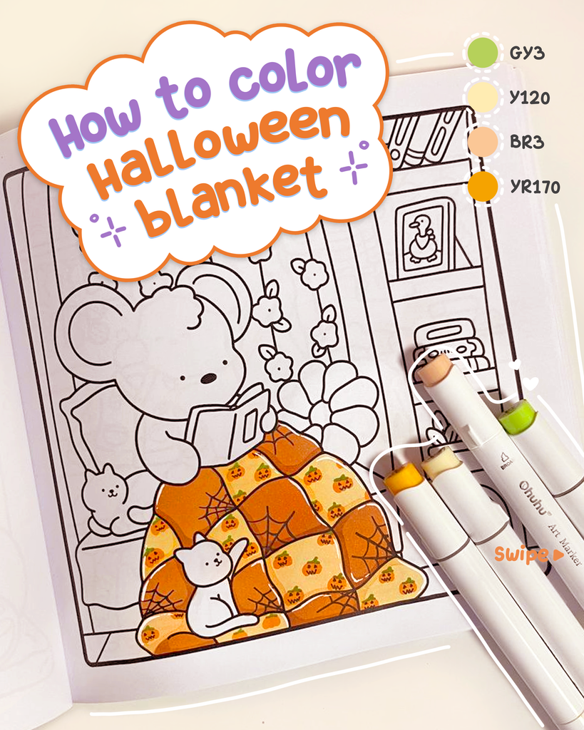 How to color - Halloween blanket