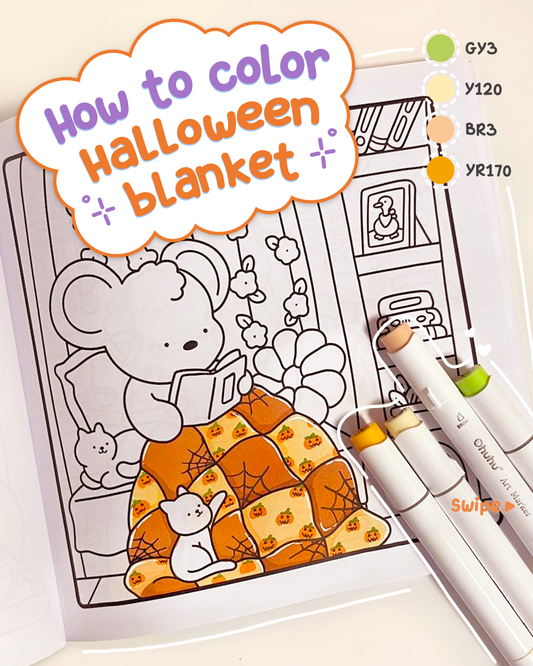 How to color - Halloween blanket