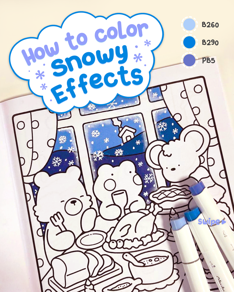 Snow Effect Coloring How to color - Snowy effects - COCO WYO