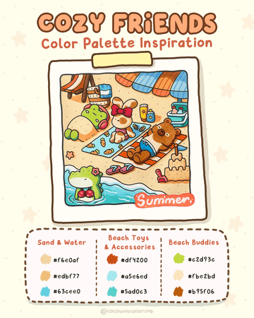 Cozy Friends Color Palette Inspiration (Summer Vacation)