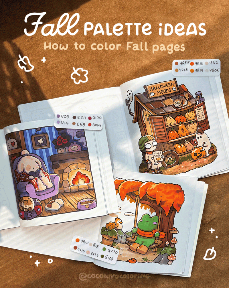 Fall Season Color Palette Ideas for Different Coloring Pages