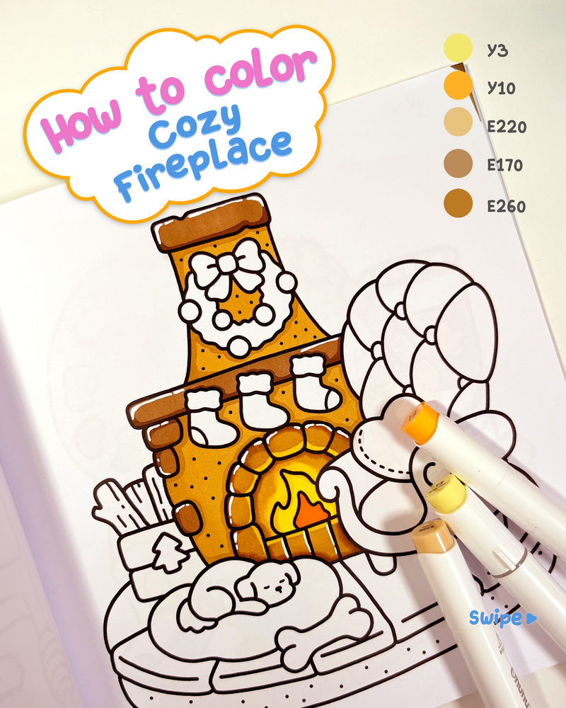 How to color - Cozy Fireplace