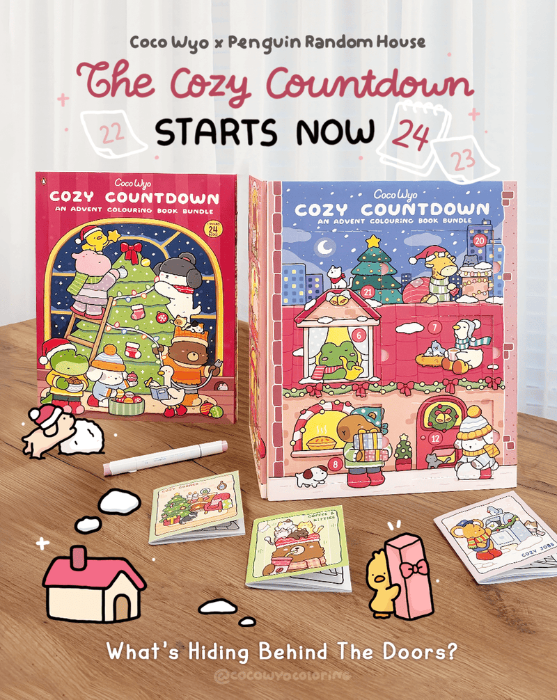 Step Inside Cozy Countdown: A Christmas Coloring Book Advent Calendar