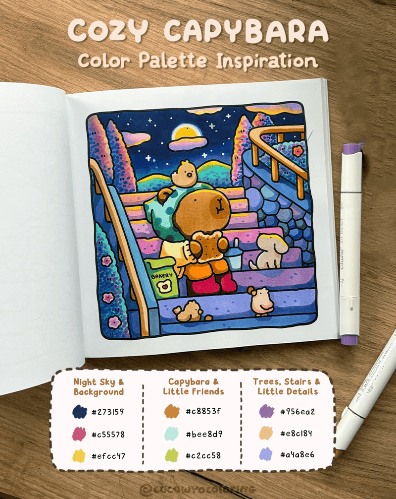 Cozy Capybara Color Palette Inspiration (A Cozy Night Stroll)