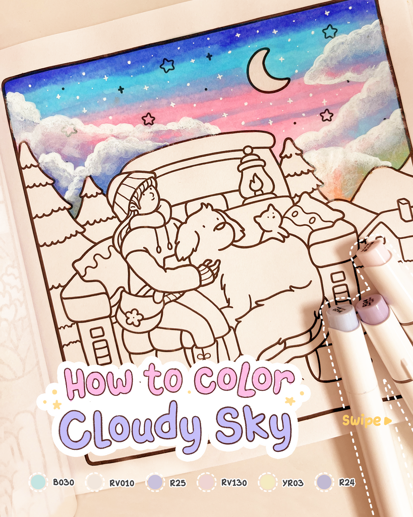 How to color - Cloudy Sky