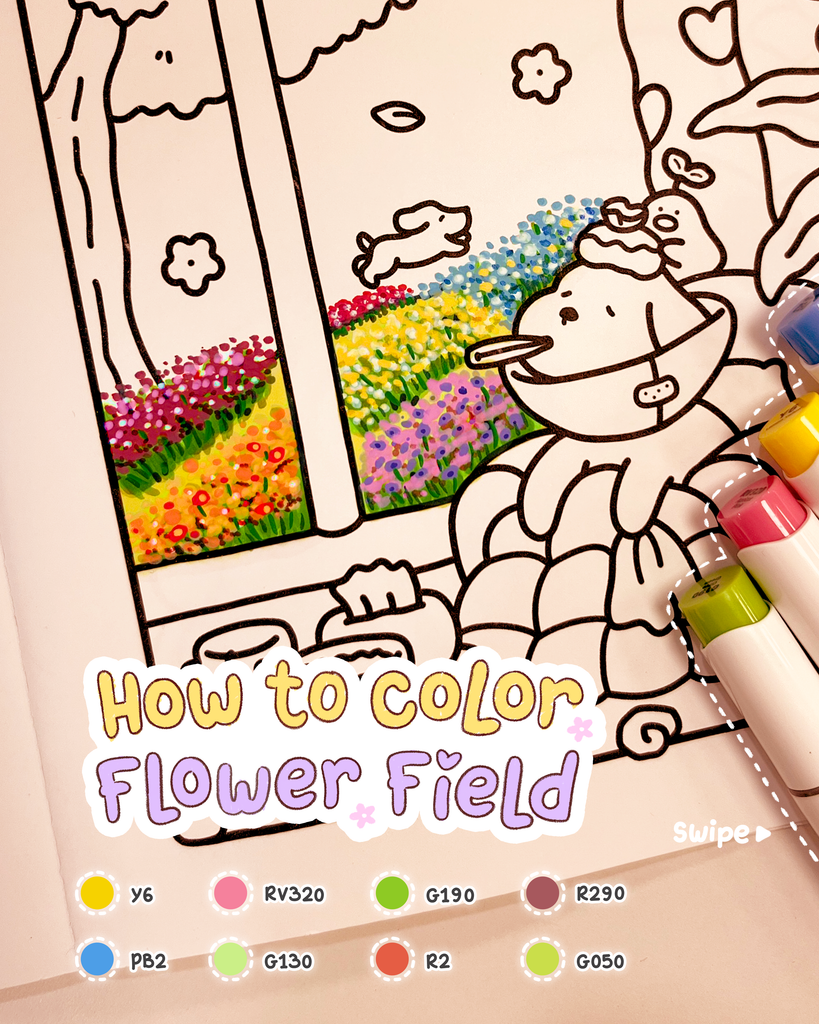 How to color -  Flower Field