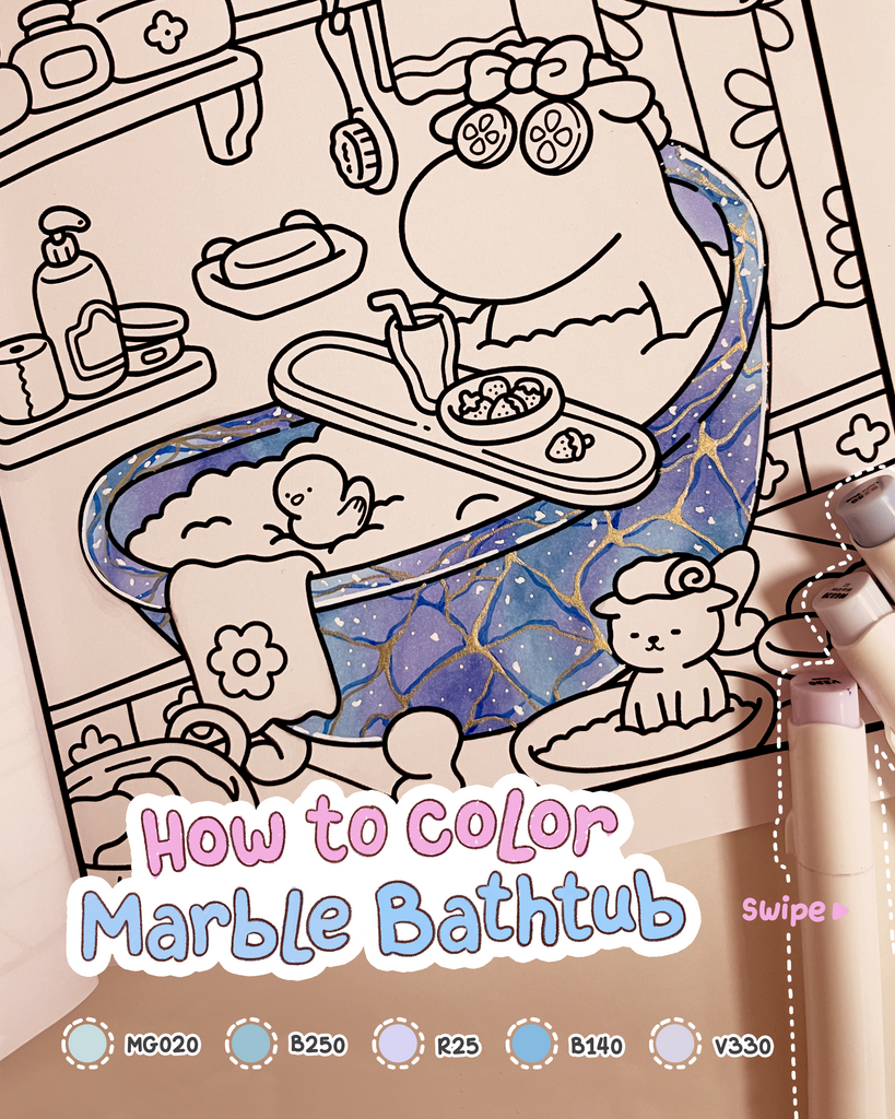 How to color - Marble Bathtub