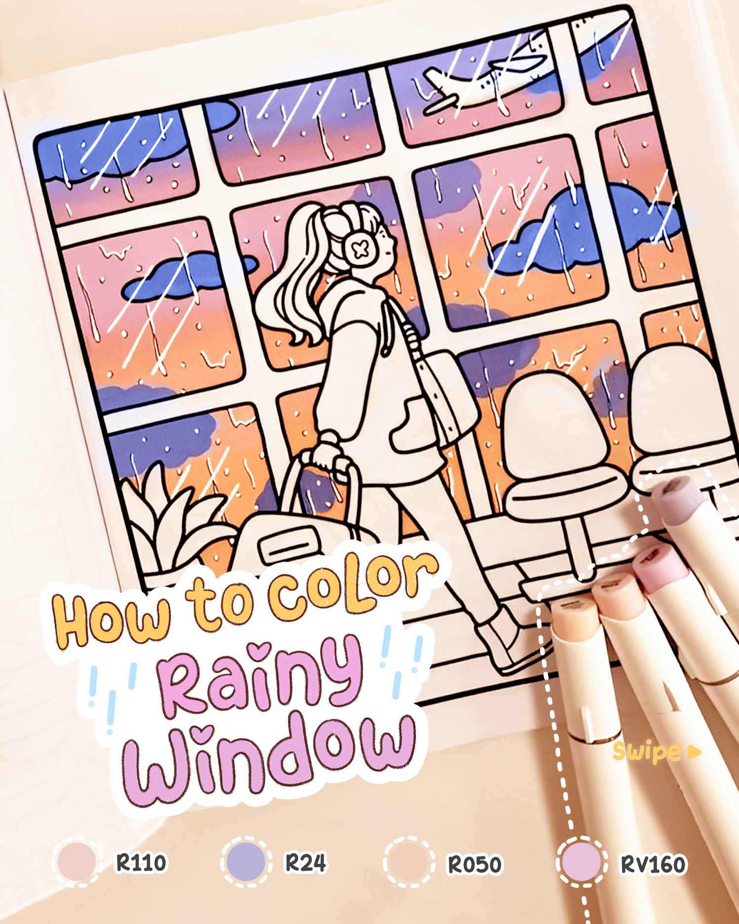 Window Color Highlights Drawing How to color - Rainy Window - COCO WYO