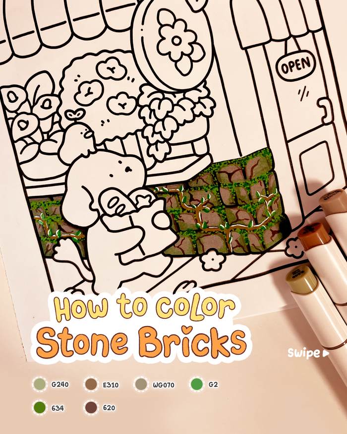 Stone Coloring Tutorial How to color - Stone Bricks - COCO WYO