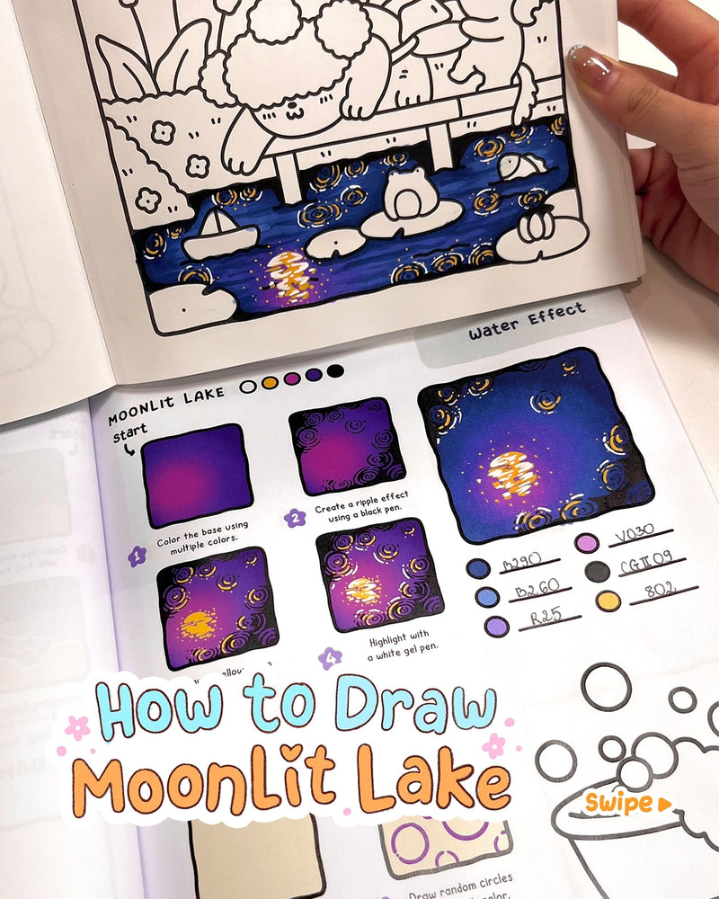 How to draw Moonlit Lake