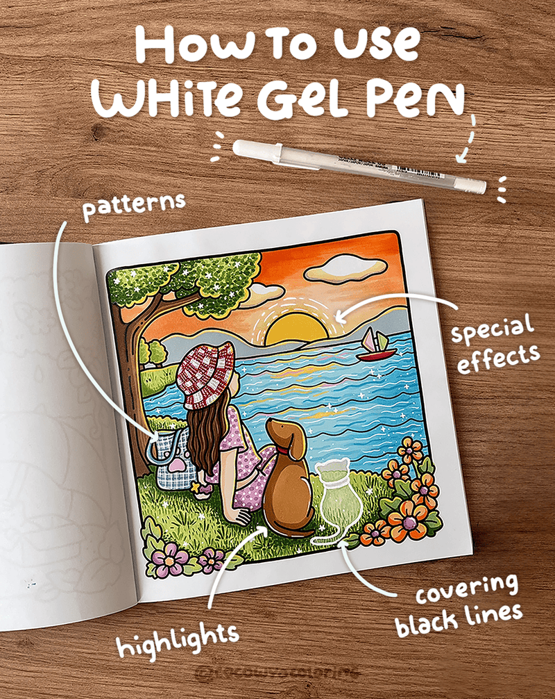 How To Use White Gel Pen in Coloring
