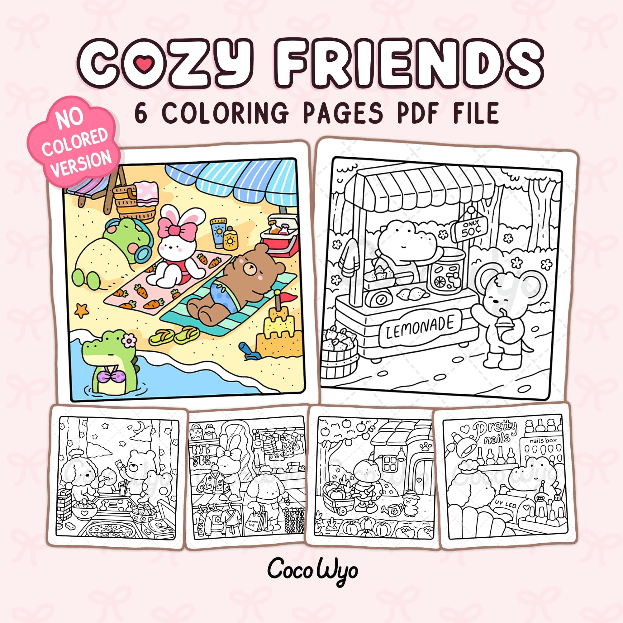 Cozy Friends Coloring Pages COCO WYO Cozy Friends Coloring Pages COCO WYO
