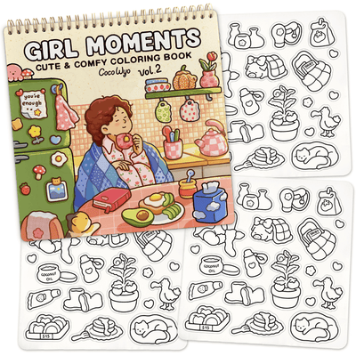 Girl Moments Vol. 2 Coloring Book (Spiral-bound) & Sticker Set