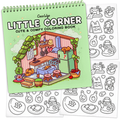 Little Corner Coloring Book (Spiral-bound) & Sticker Set