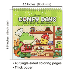 Comfy Days Coloring Book (Spiral-bound) & Sticker Set
