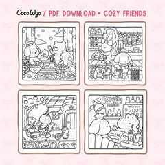 Cozy Friends Coloring Pages