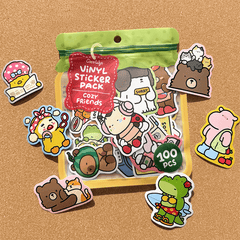 Cozy Friends Vinyl Sticker Pack (100 pieces)