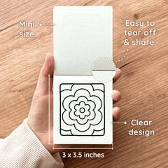 Mini Coloring Book Set of 2 (3 x 3.5 in) – Comfy Patterns, Food & Drink