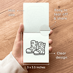 Mini Coloring Book Set of 2 (3 x 3.5 in) – Comfy Patterns, Stress Relief
