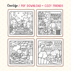 Cozy Friends Coloring Pages