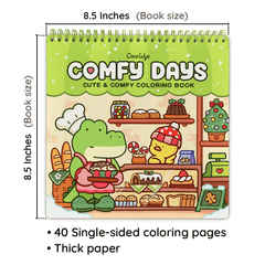 Comfy Days Coloring Book (Spiral-bound) & Sticker Set