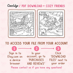 Cozy Friends Coloring Pages