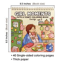 Girl Moments Vol. 2 Coloring Book (Spiral-bound) & Sticker Set
