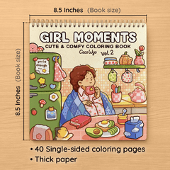 Girl Moments Vol. 2 Coloring Book (Spiral-bound) & Sticker Set