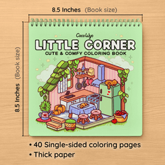 Little Corner Coloring Book (Spiral-bound) & Sticker Set