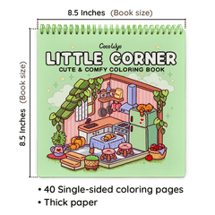 Little Corner Coloring Book (Spiral-bound) & Sticker Set