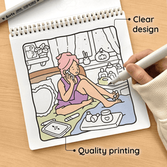 Girl Moments Vol. 2 Coloring Book (Spiral-bound) & Sticker Set