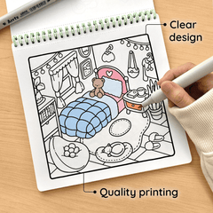 Little Corner Coloring Book (Spiral-bound) & Sticker Set