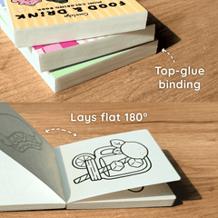 Mini Coloring Book Set of 3 (3 x 3.5 in) – Stress Relief, Food & Drink, and Comfy Patterns