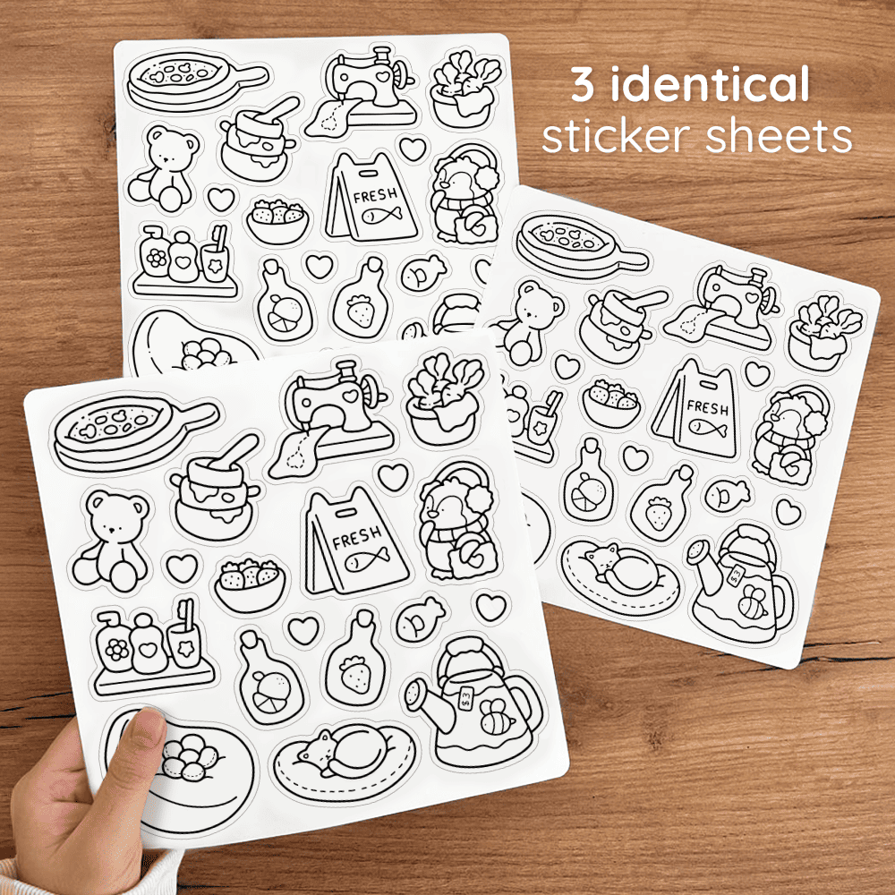 Stickers Set Colorable Little Corner Coloring Book (Spiral-bound) & Sticker Set - COCO WYO