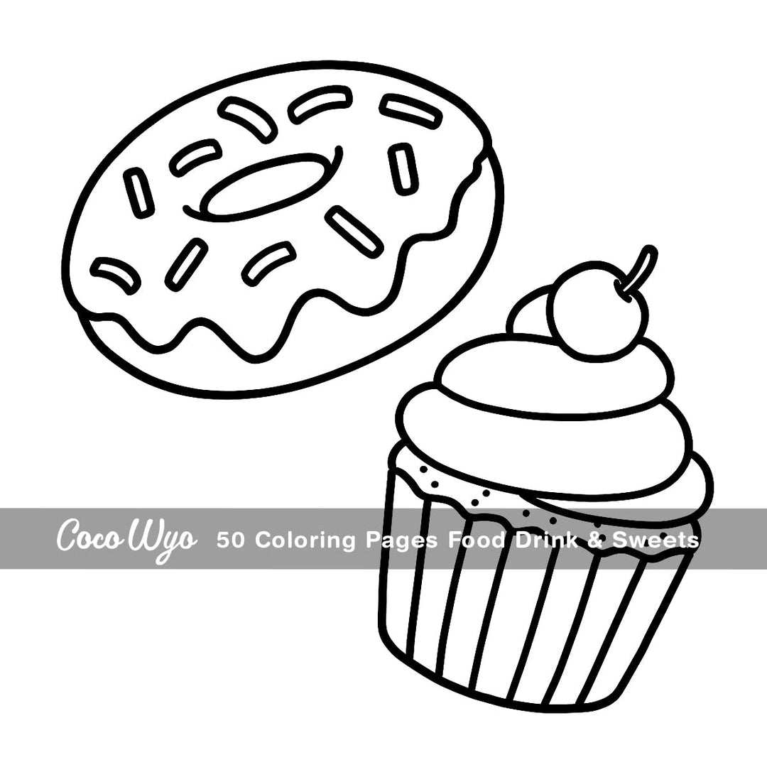 Food Drink & Sweets Coloring Book - COCO WYO
