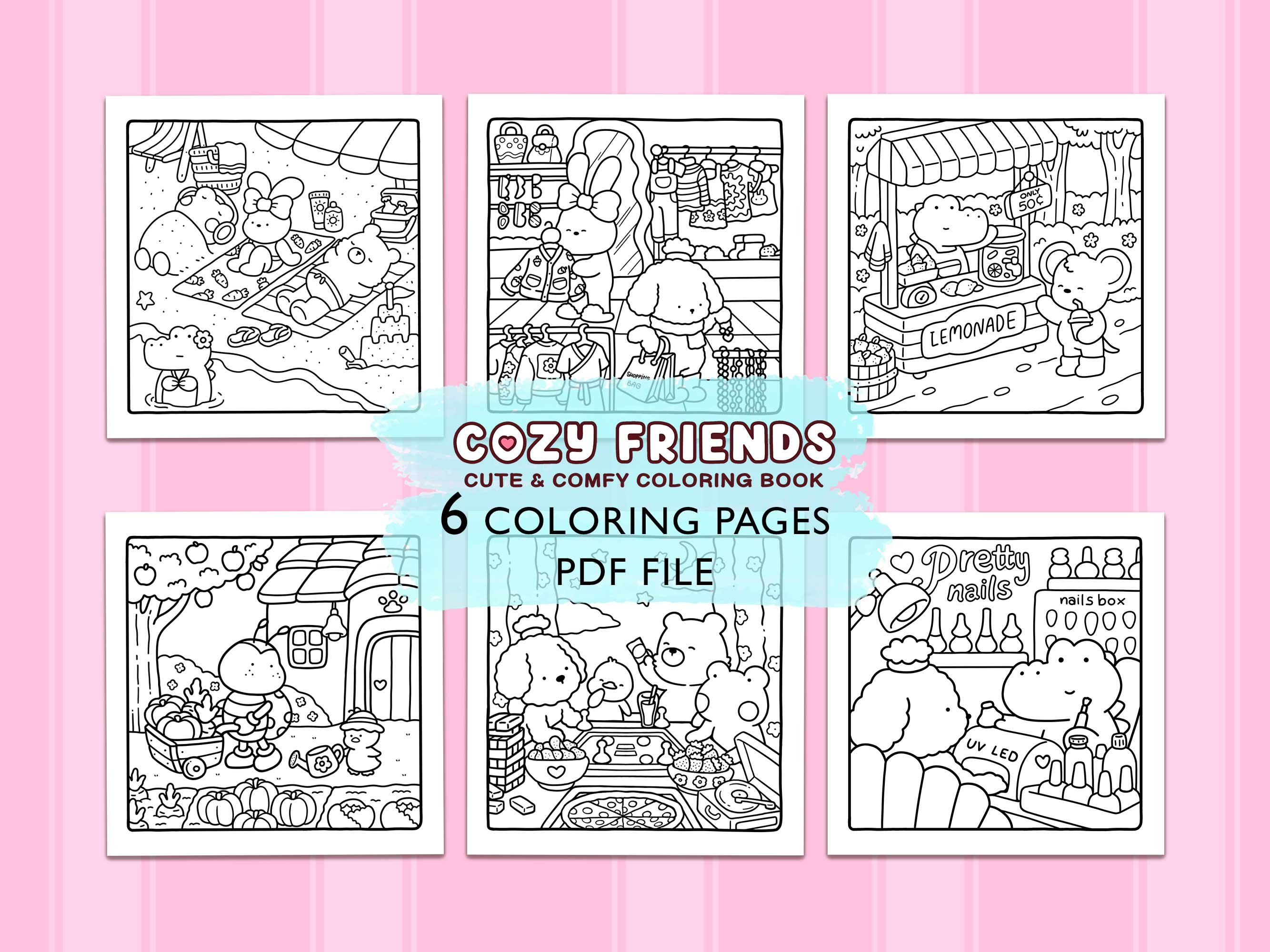 Cozy Friends Coloring Pages Pdf — Example 6 Cozy Friends Coloring Pages Pdf — Example 6