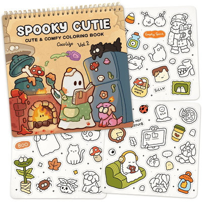 Spooky Cutie  Vol. 2 Coloring Book (Spiral-bound) & Sticker Set